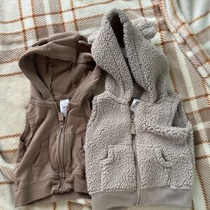 Carter's Brown and Tan Kids Vests